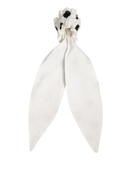 Dolce & Gabbana Scrunchie White Cotton Polka Dot Scarf Tie Accessory Hair