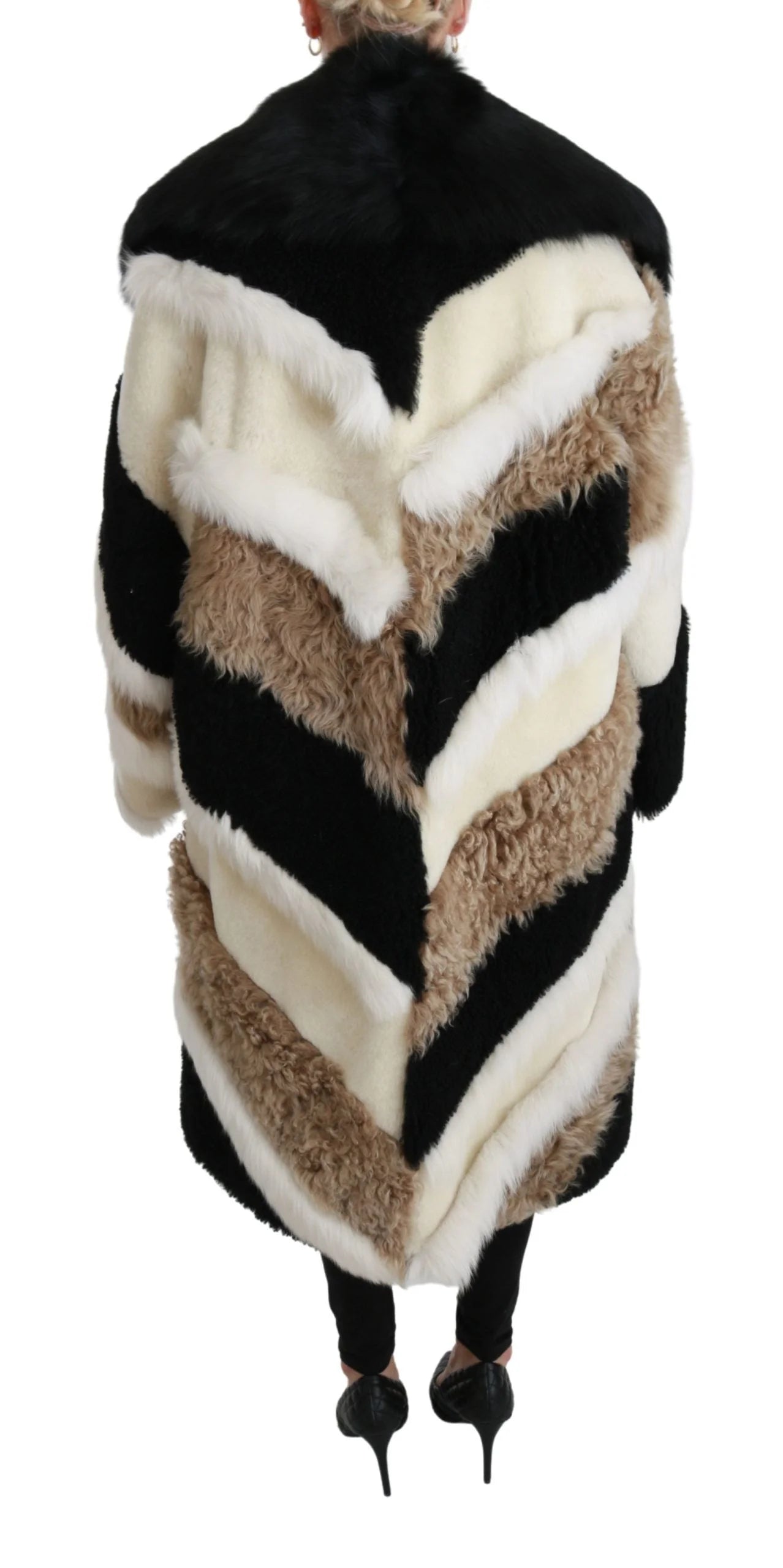 Dolce & Gabbana Sheep Fur Shearling Cape Jacket Coat - IT40 | M - Overcoats