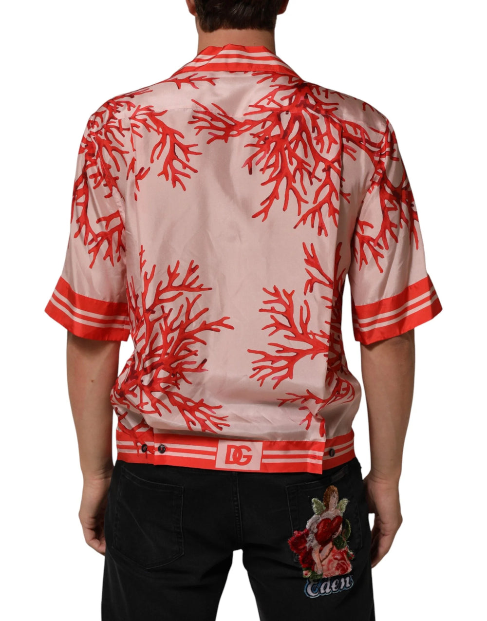 Dolce & Gabbana Shirt Red Corals Short Sleeves Button Down - IT39 | S - Shirts