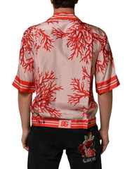 Dolce & Gabbana Shirt Red Corals Short Sleeves Button Down - IT39 | S - Shirts