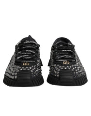 Dolce & Gabbana Shoes Black Embellished Low Top NS1 Sneakers Shoes - EU36/US5.5