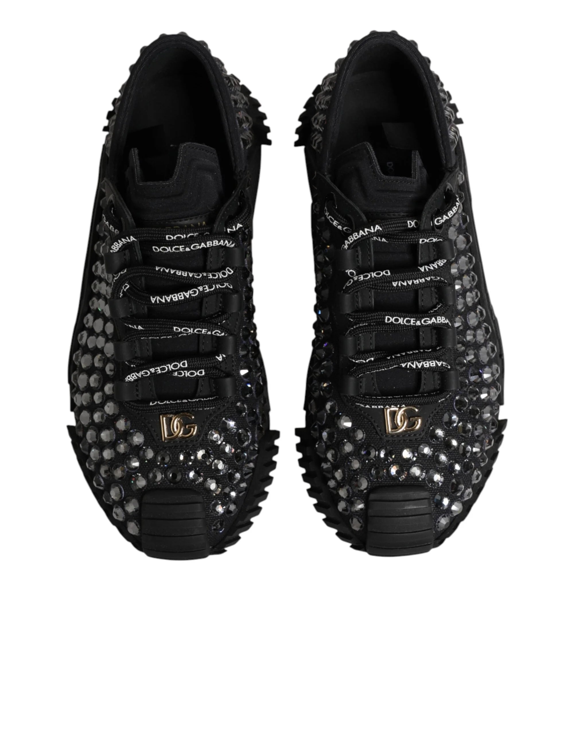 Dolce & Gabbana Shoes Black Embellished Low Top NS1 Sneakers Shoes - EU36/US5.5
