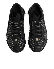 Dolce & Gabbana Shoes Black Embellished Low Top NS1 Sneakers Shoes - EU36/US5.5