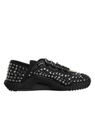 Dolce & Gabbana Shoes Black Embellished Low Top NS1 Sneakers Shoes - EU36/US5.5