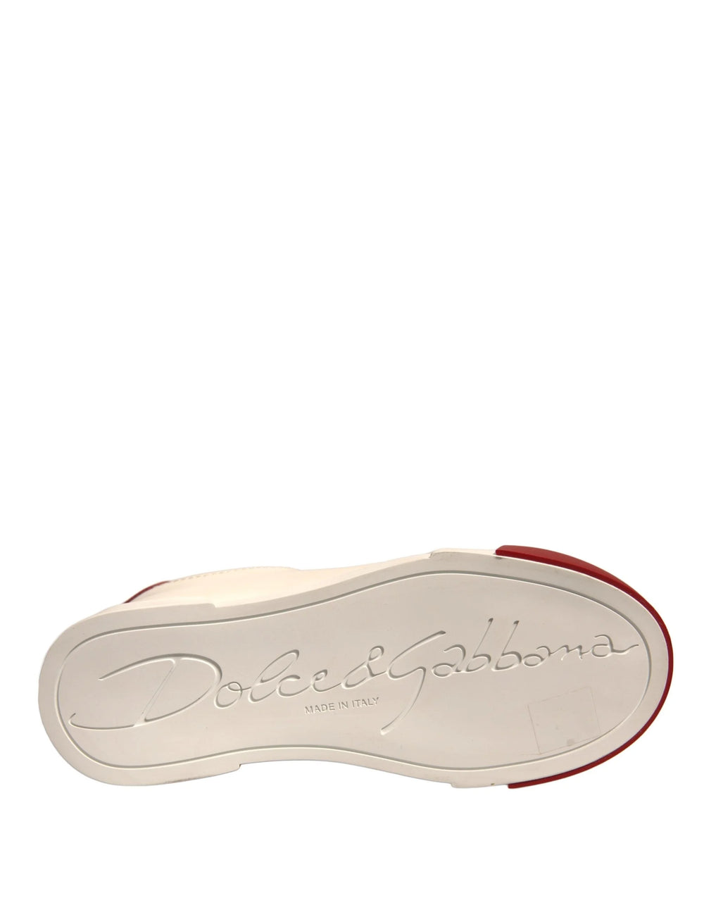 Dolce & Gabbana Shoes White Leather Logo Portofino Sneakers - EU35.5/US5 - Sneakers