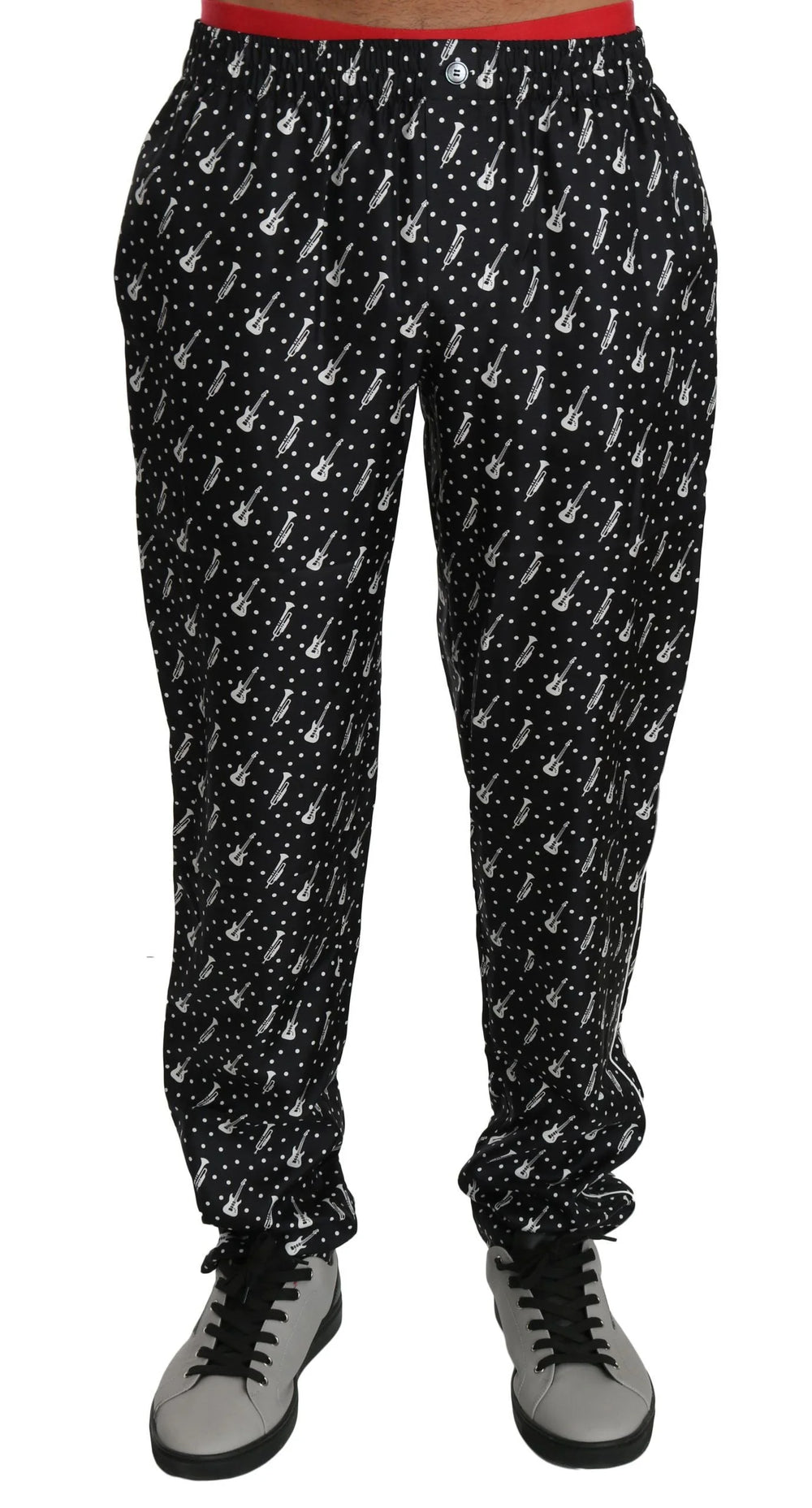 Dolce & Gabbana Silk Black Musical Instrument Trouser Pants - IT46 | S - Trousers