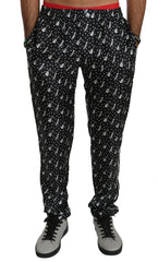 Dolce & Gabbana Silk Black Musical Instrument Trouser Pants - IT46 | S - Trousers