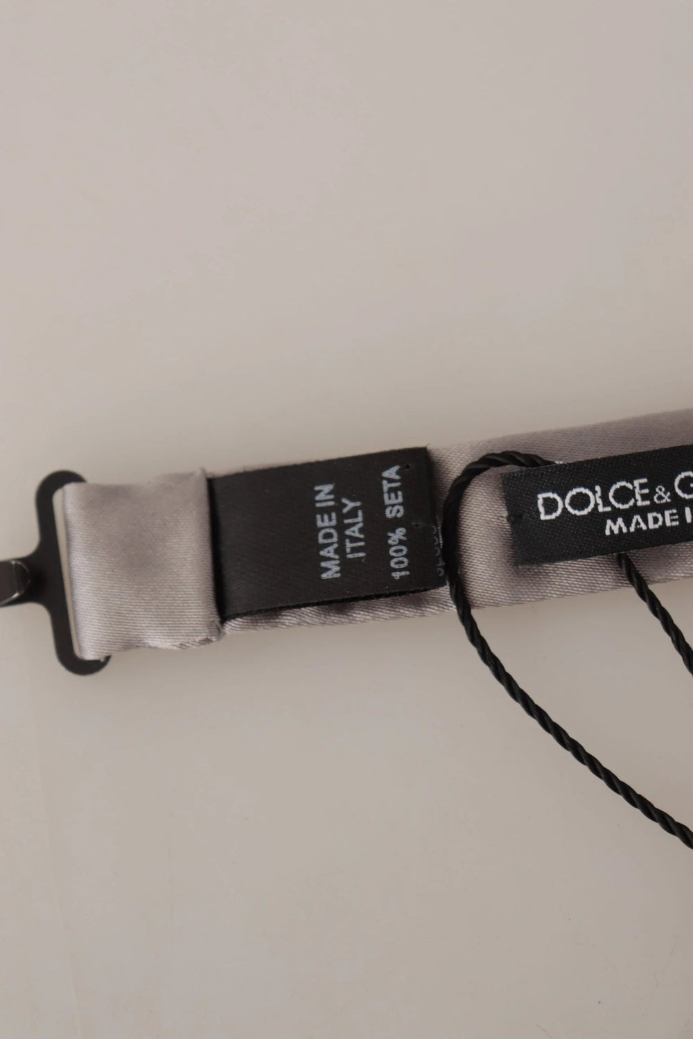 Dolce & Gabbana Silver 100% Silk Slim Adjustable Neck Papillon Tie - Neckties