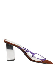 Dolce & Gabbana Sandales à talons blocs argentés à enfiler - EU39/US8.5