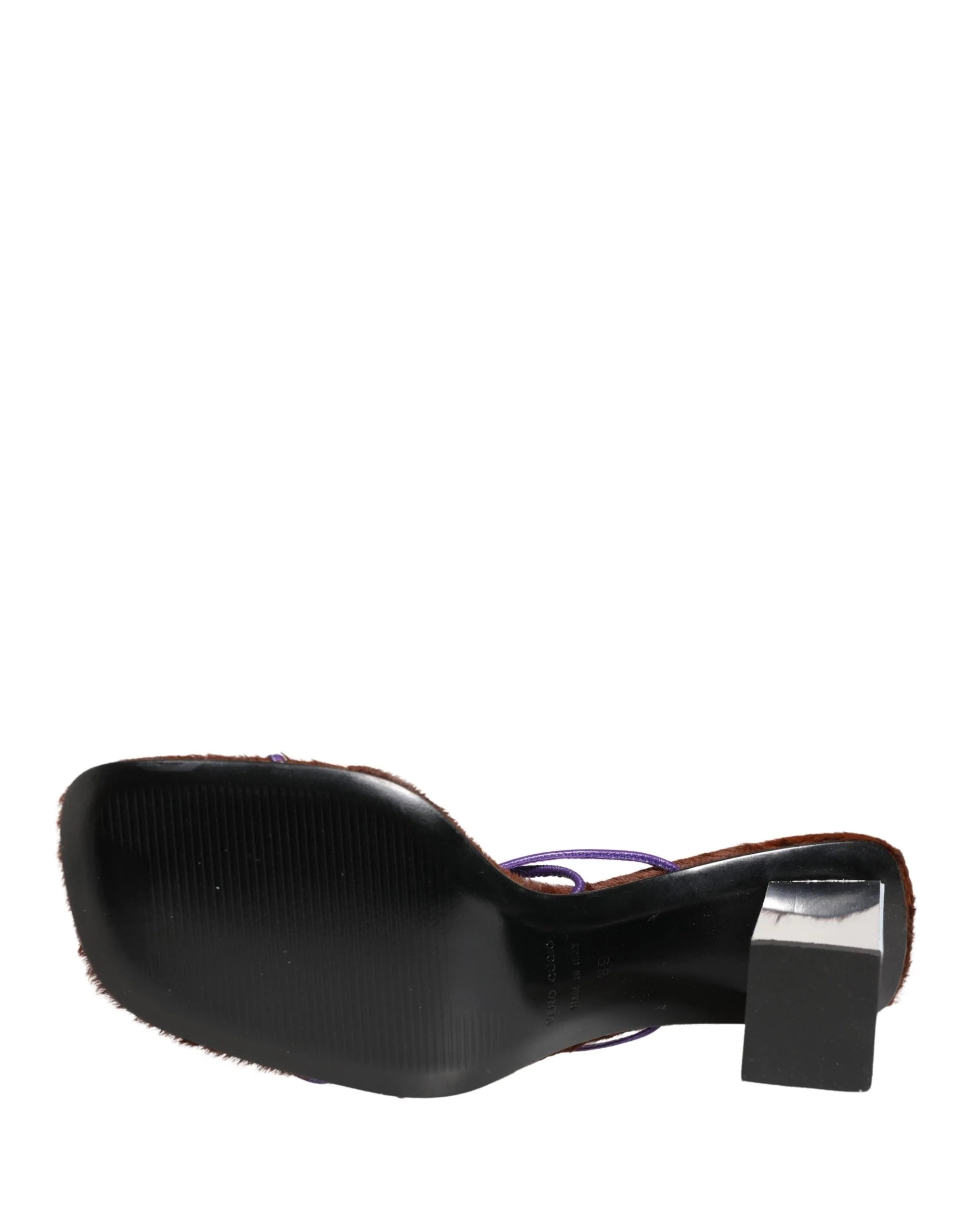 Dolce & Gabbana Sandales à talons blocs argentés à enfiler - EU39/US8.5