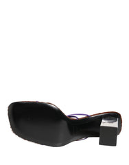Dolce & Gabbana Sandales à talons blocs argentés à enfiler - EU39/US8.5