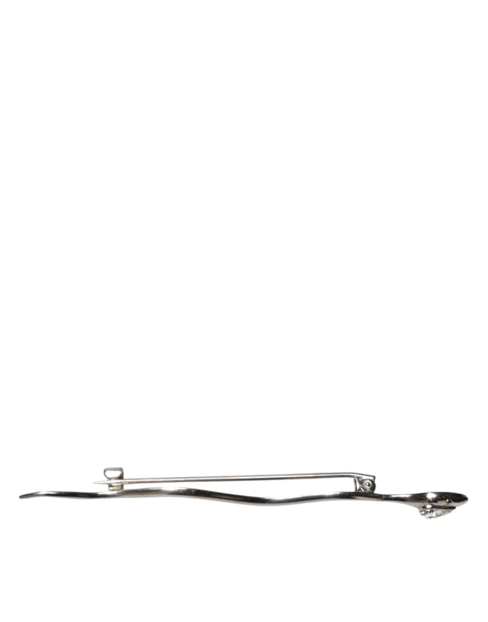 Dolce & Gabbana Silver Brass Crystal Spilla Serpente Mens Brooch Pin - Brooches & Lapel Pins