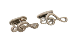 Dolce & Gabbana Silver Brass Tremble Clef Crystal Cufflinks - Cufflinks