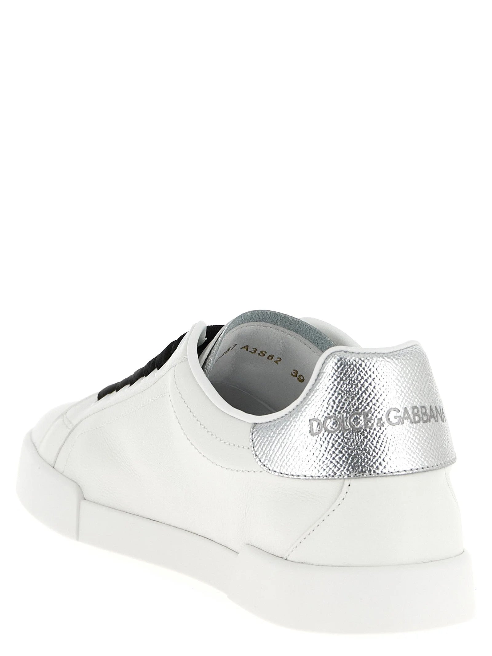 Dolce & Gabbana Silver Calfskin Low Top Sneakers - EU39/US9