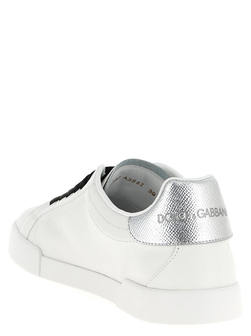 Dolce & Gabbana Silver Calfskin Low Top Sneakers - EU39/US9