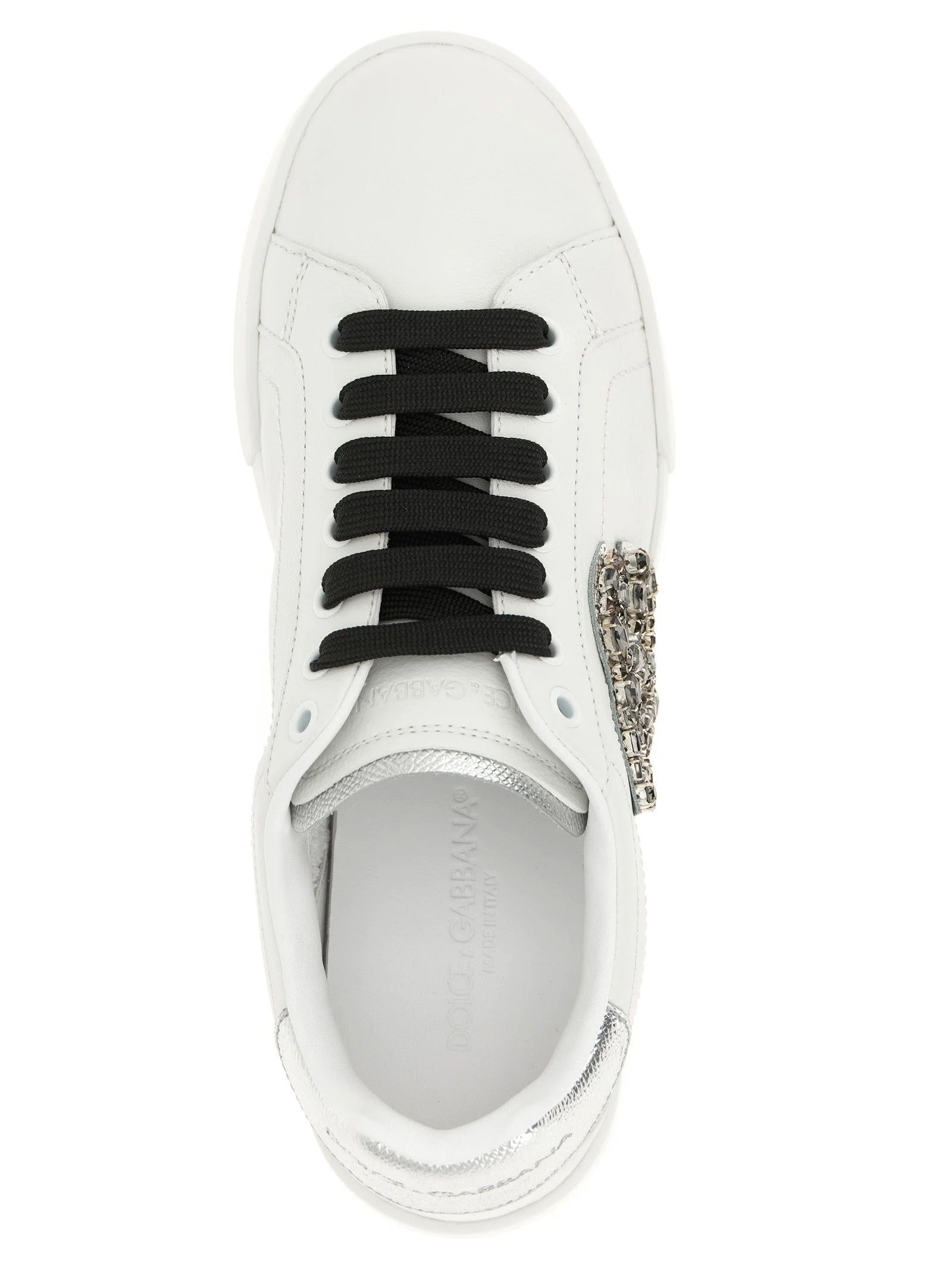 Dolce & Gabbana Silver Calfskin Low Top Sneakers - EU39/US9