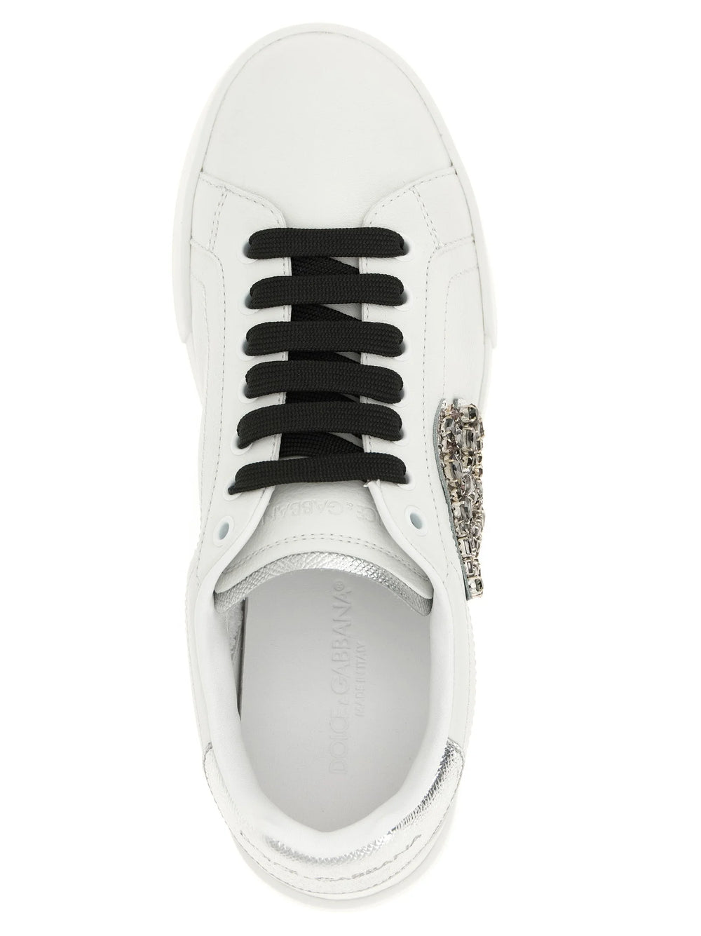 Dolce & Gabbana Silver Calfskin Low Top Sneakers - EU39/US9