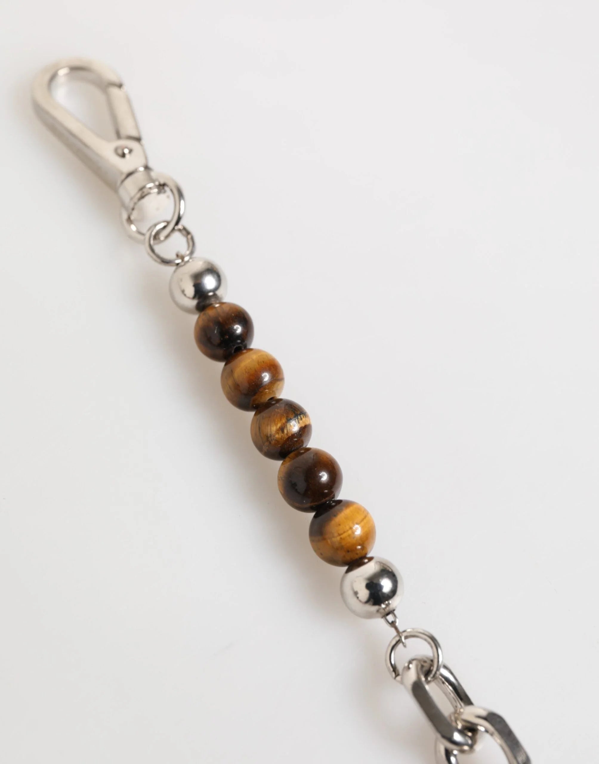 Dolce & Gabbana Silver Chain Brass Beaded Lobster Clasp Logo Men Bracelet - Bracelets