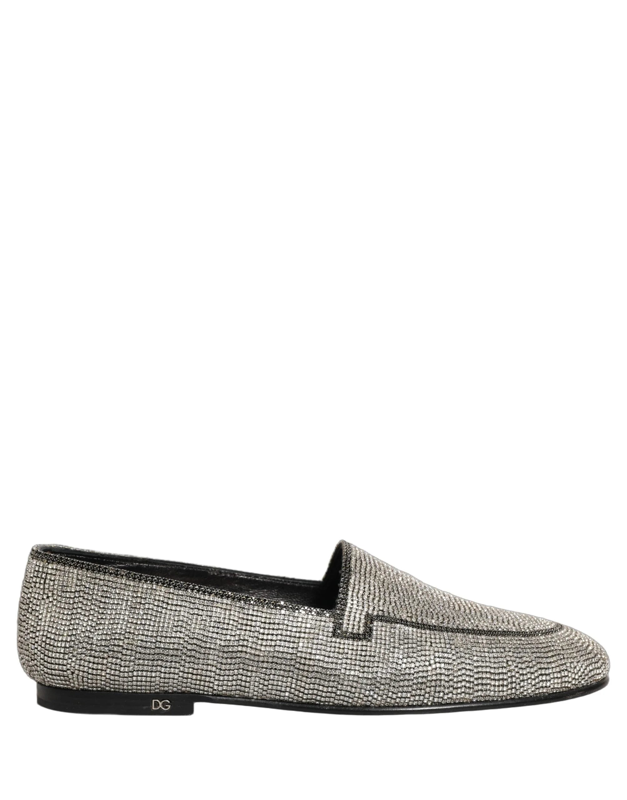 Dolce & Gabbana hõbedased kristallidega kaunistatud meeste loafersid – EU43/US10