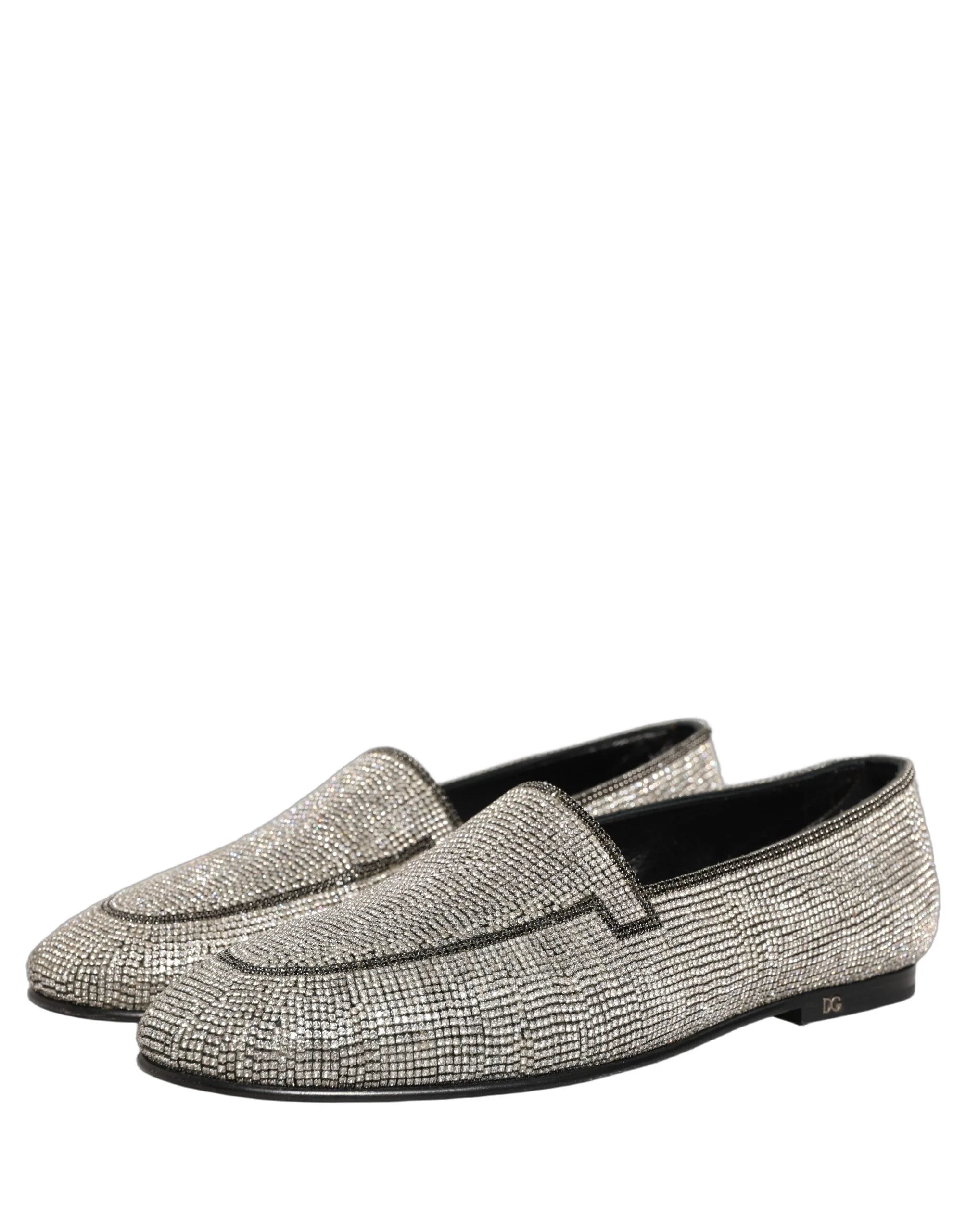 Dolce & Gabbana hõbe kristallidega meeste loafersid - EU43/US10