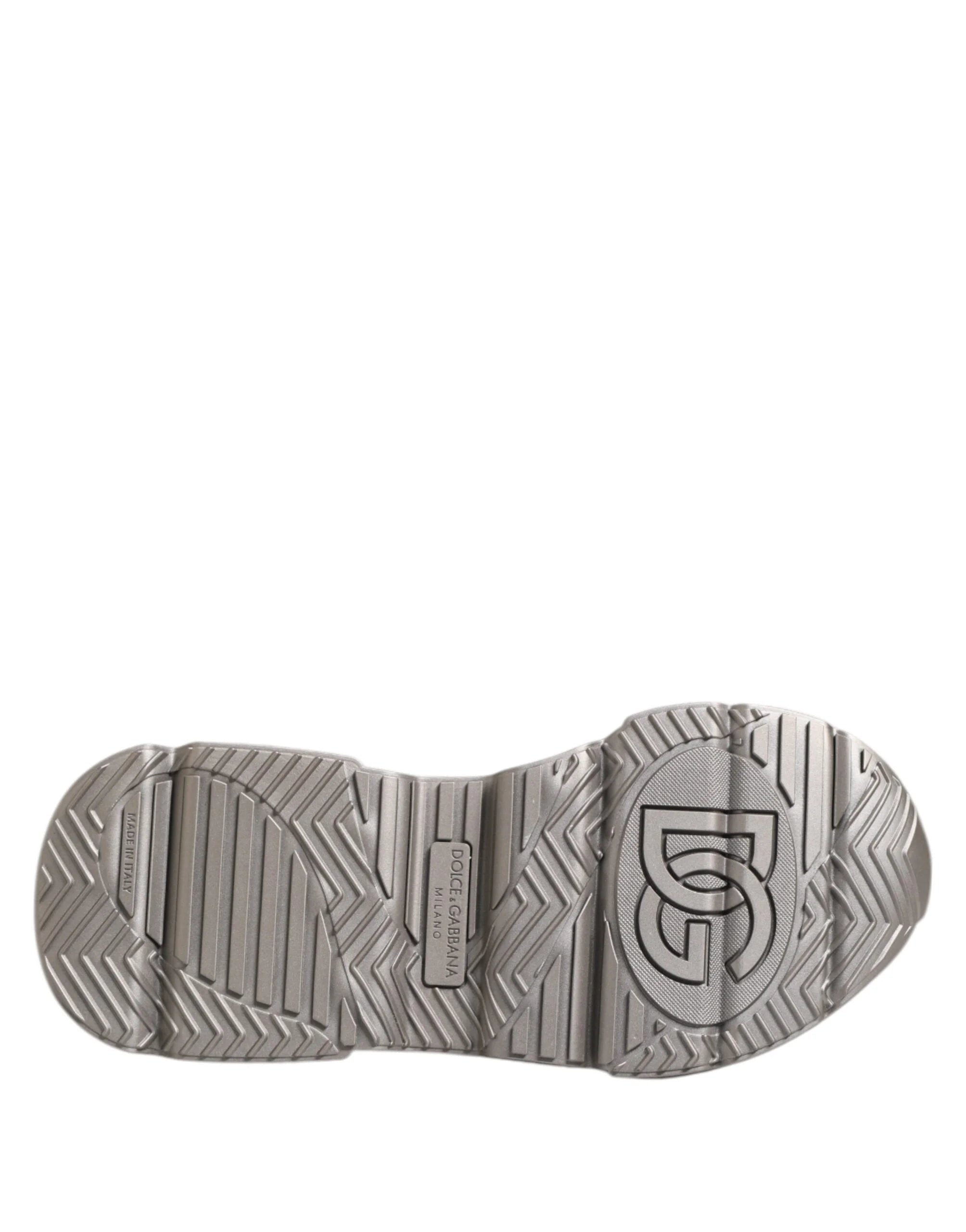 Dolce & Gabbana Silver DAYMASTER Leather Men Sneakers Shoes - Sneakers