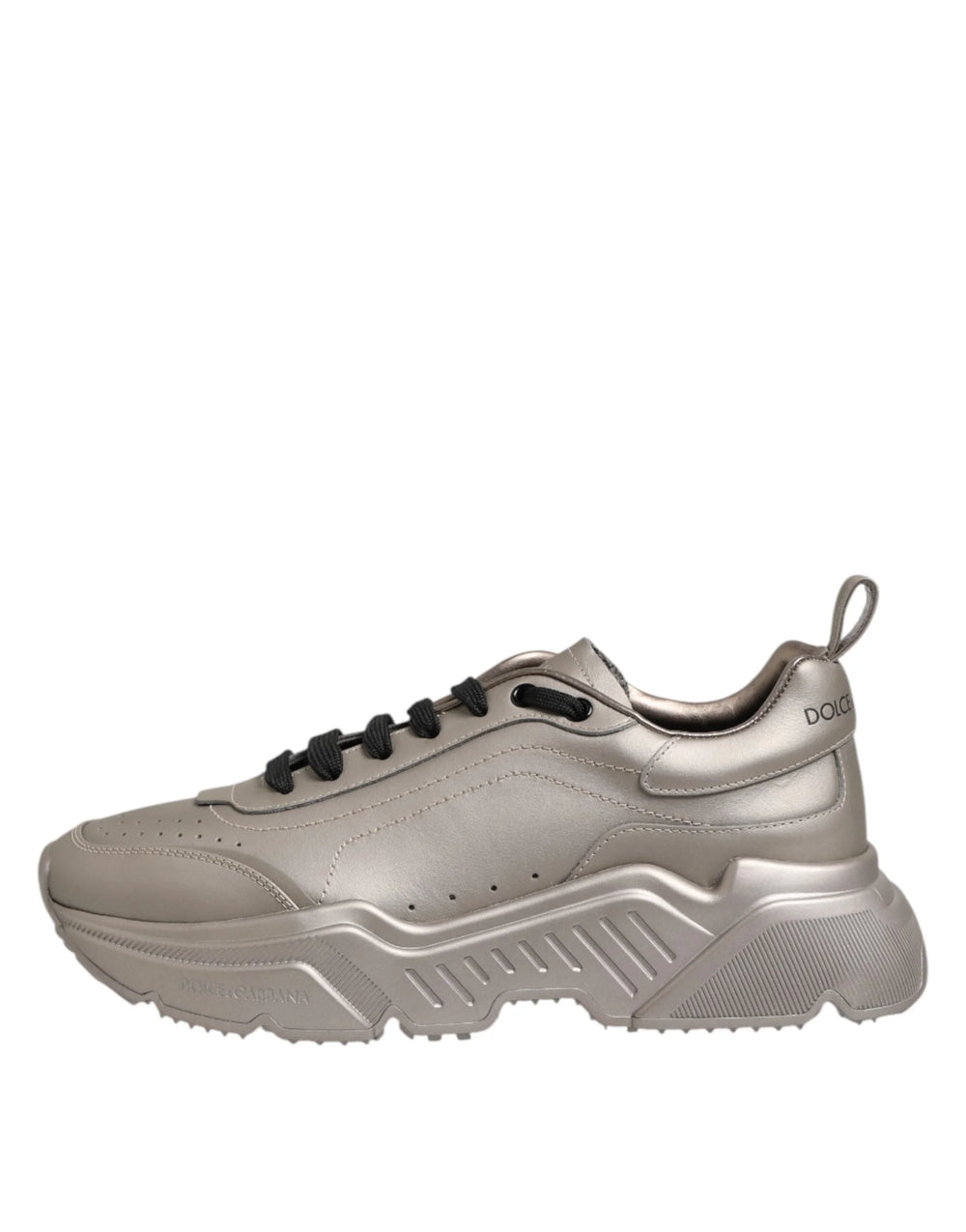 Dolce & Gabbana Silver DAYMASTER Leather Men Sneakers Shoes - Sneakers