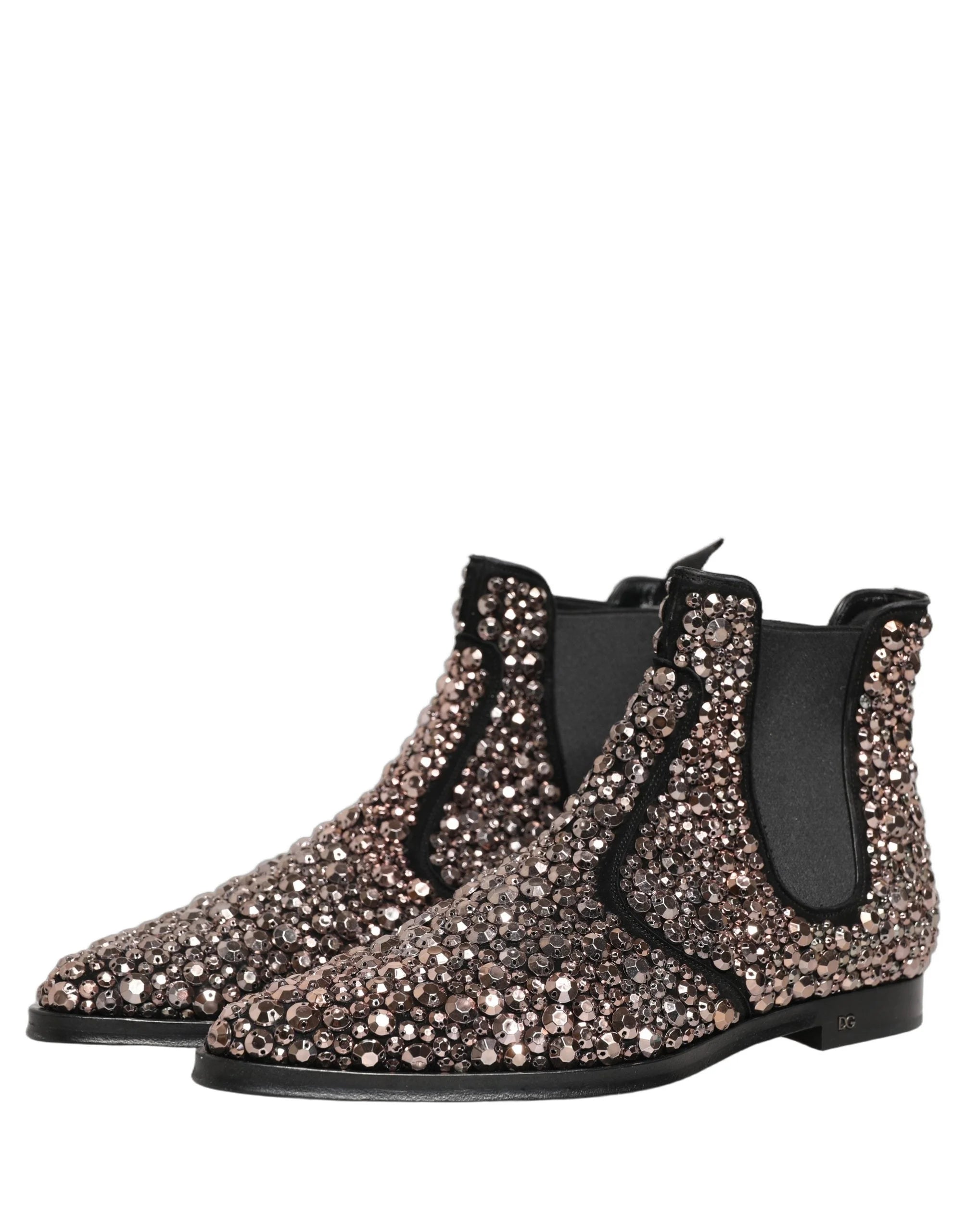 Dolce & Gabbana Botas Chelsea con Detalles Plateado - Talla EU44/US11