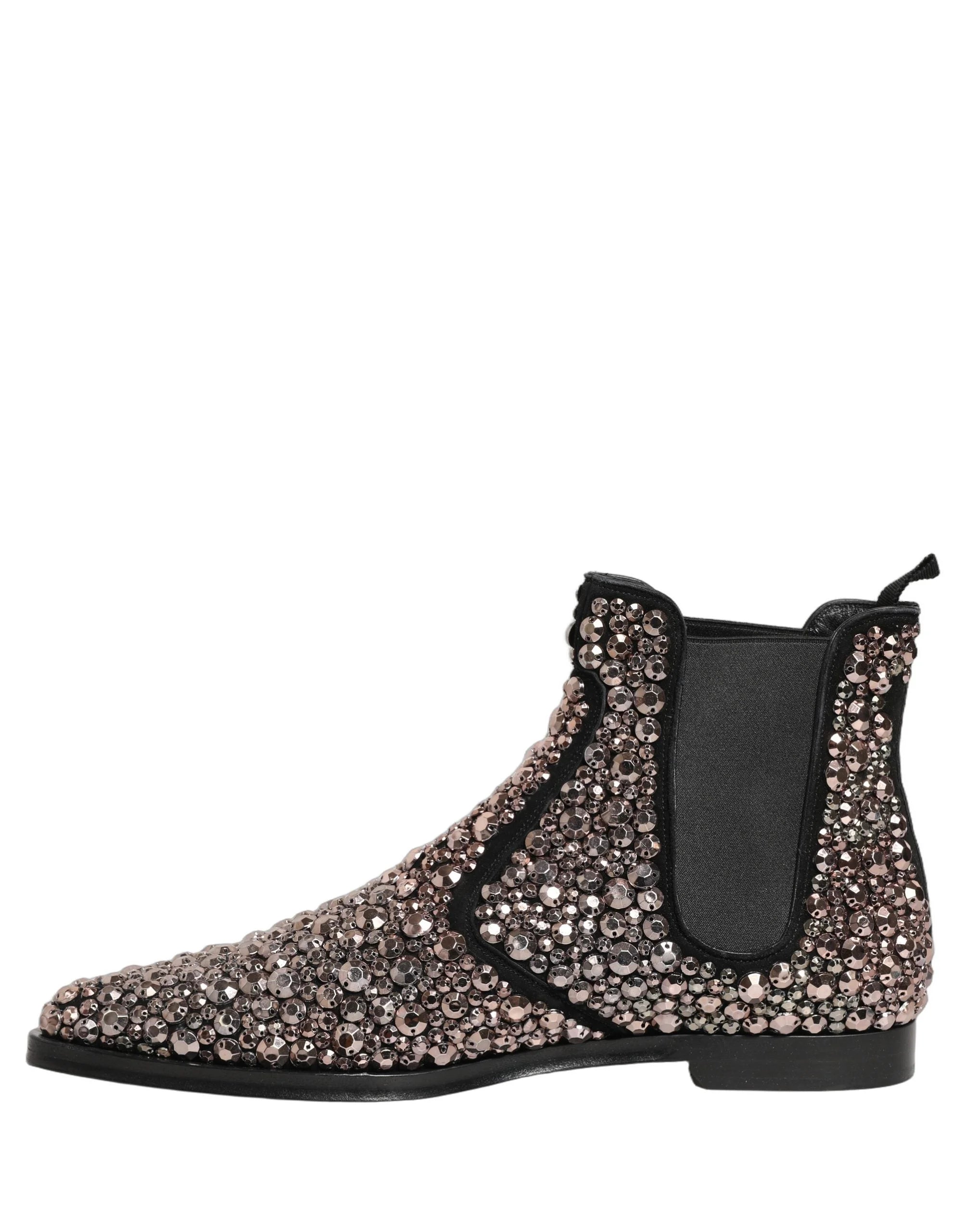 Dolce & Gabbana Botas de Tobillo Chelsea Adornadas con Plateado - EU44/US11