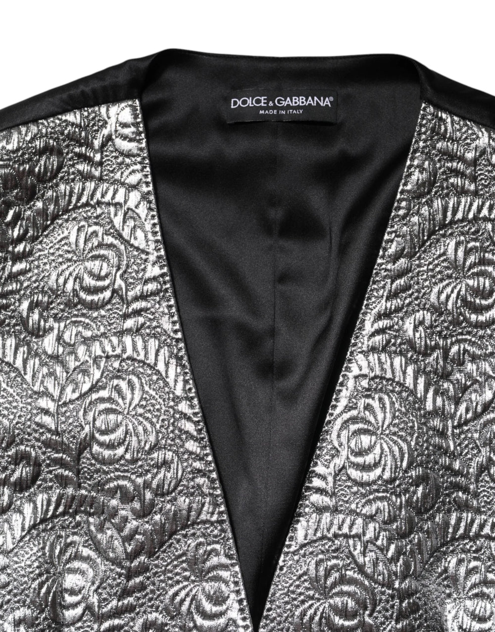 Dolce & Gabbana Silver Floral Jacquard Sleeveless Vest Top - IT40|S - Vests