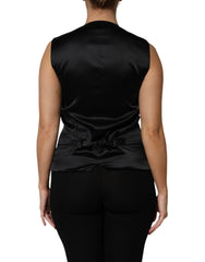 Dolce & Gabbana Silver Floral Jacquard Sleeveless Vest Top - IT40|S - Vests