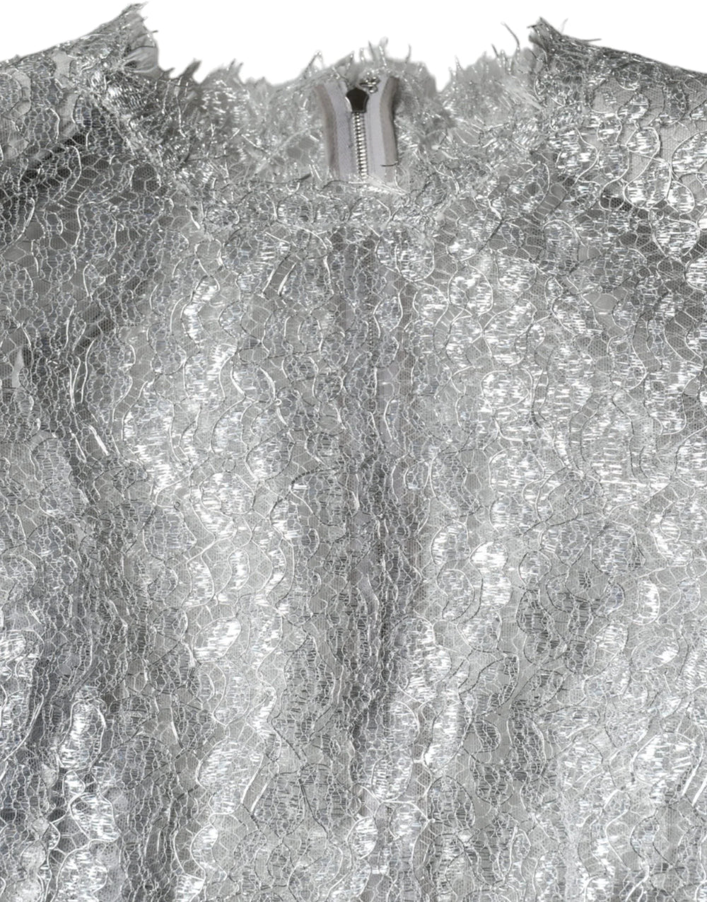 Dolce & Gabbana Silver Floral Lace Bodycon Sheath Midi Dress - IT40|S - Dresses