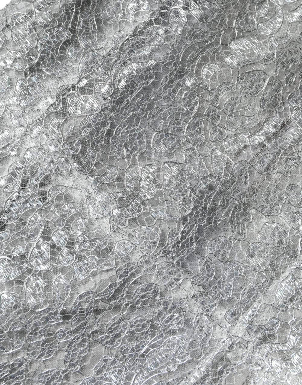 Dolce & Gabbana Silver Floral Lace Bodycon Sheath Midi Dress - IT40|S - Dresses