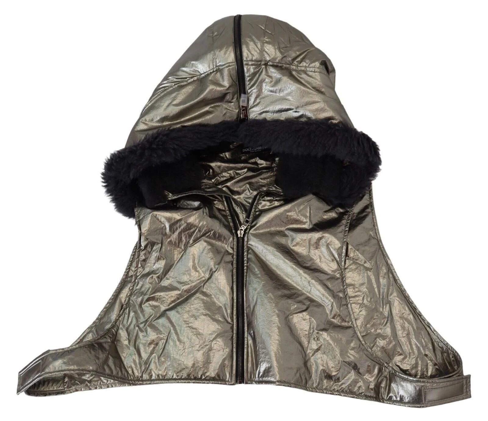 Dolce & Gabbana Silver Fur Whole Head Wrap Men Capello Nylon Hat - 58cm|L - Winter Hats