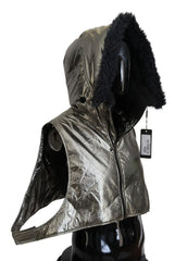 Dolce & Gabbana Silver Fur Whole Head Wrap Men Capello Nylon Hat - 58cm|L
