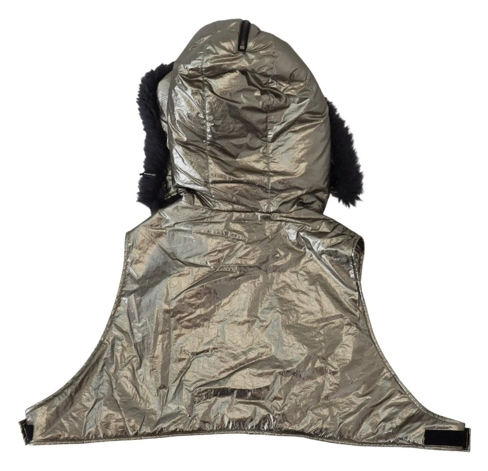 Dolce & Gabbana Silver Fur Whole Head Wrap Men Capello Nylon Hat - 58cm|L - Winter Hats