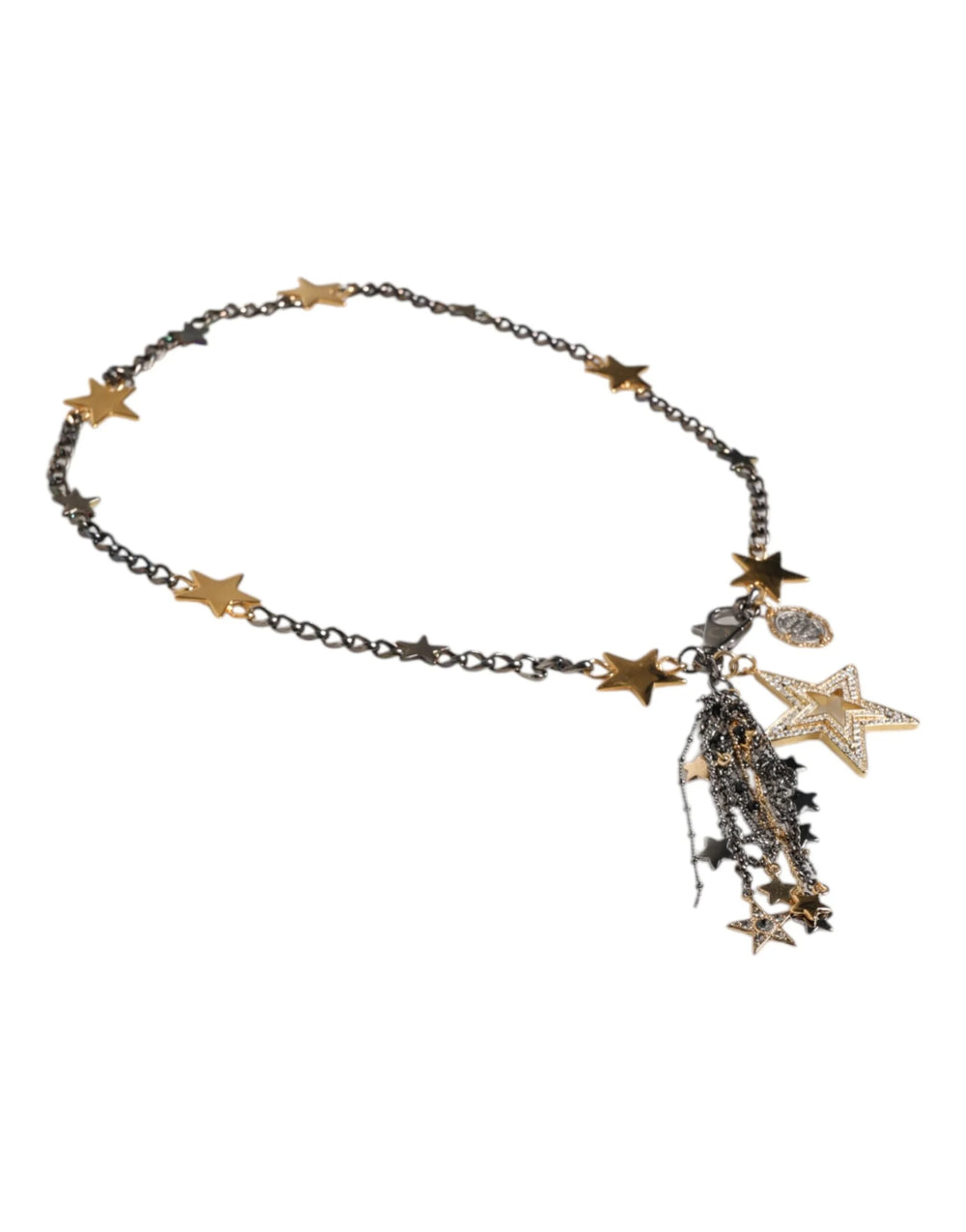 Dolce & Gabbana Silver Gold Brass Embellished Waist Chain Belt - S - Belts