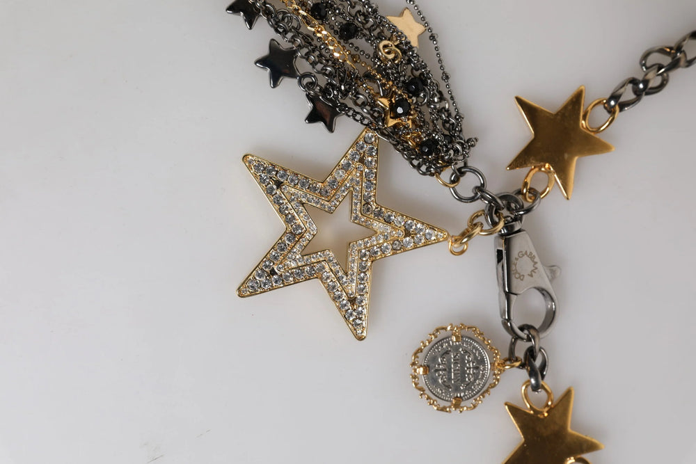 Dolce & Gabbana Silver Gold Brass Embellished Waist Chain Belt - S - Belts