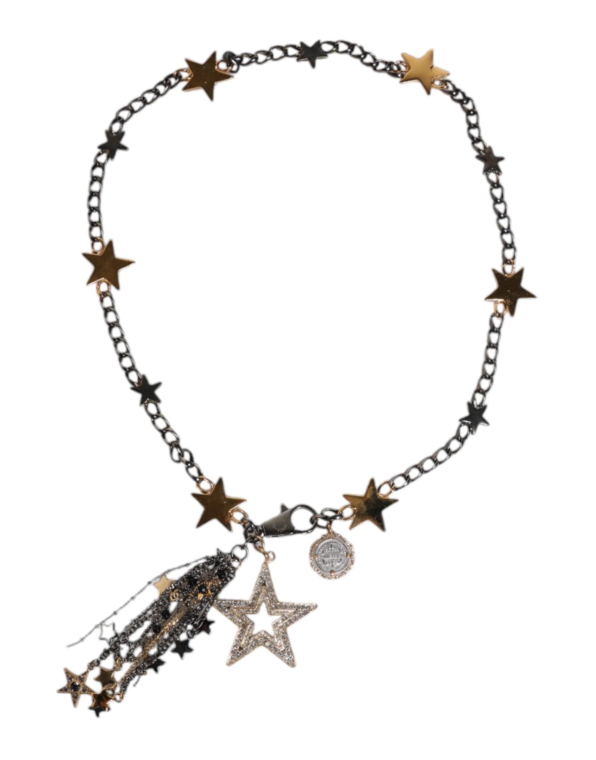 Dolce & Gabbana Silver Gold Brass Embellished Waist Chain Belt - S - Belts