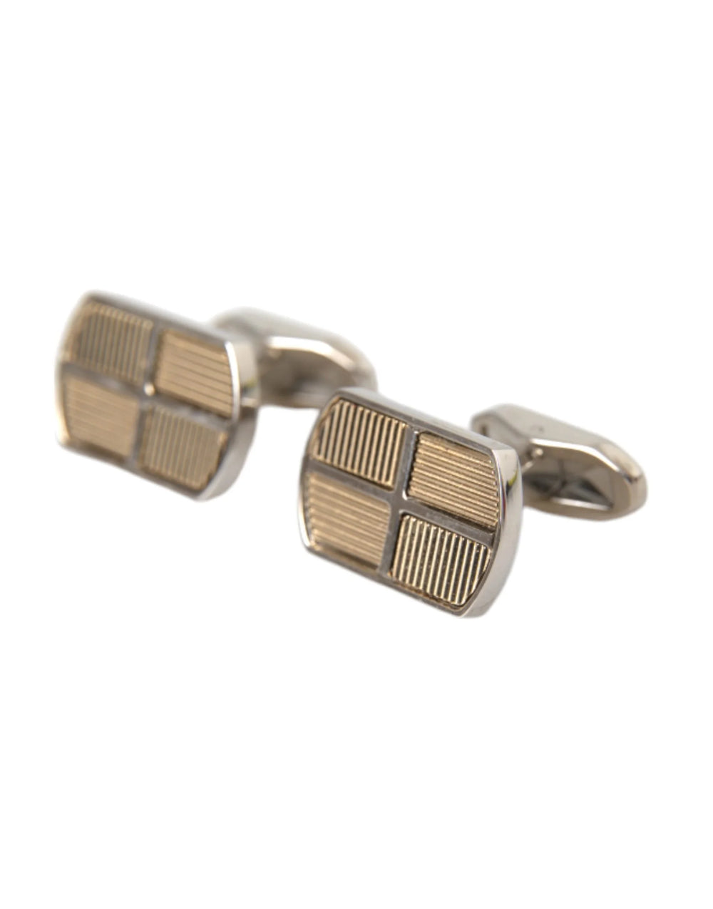 Dolce & Gabbana Silver Gold Plated Metal Brass Pin Cufflinks - Cufflinks