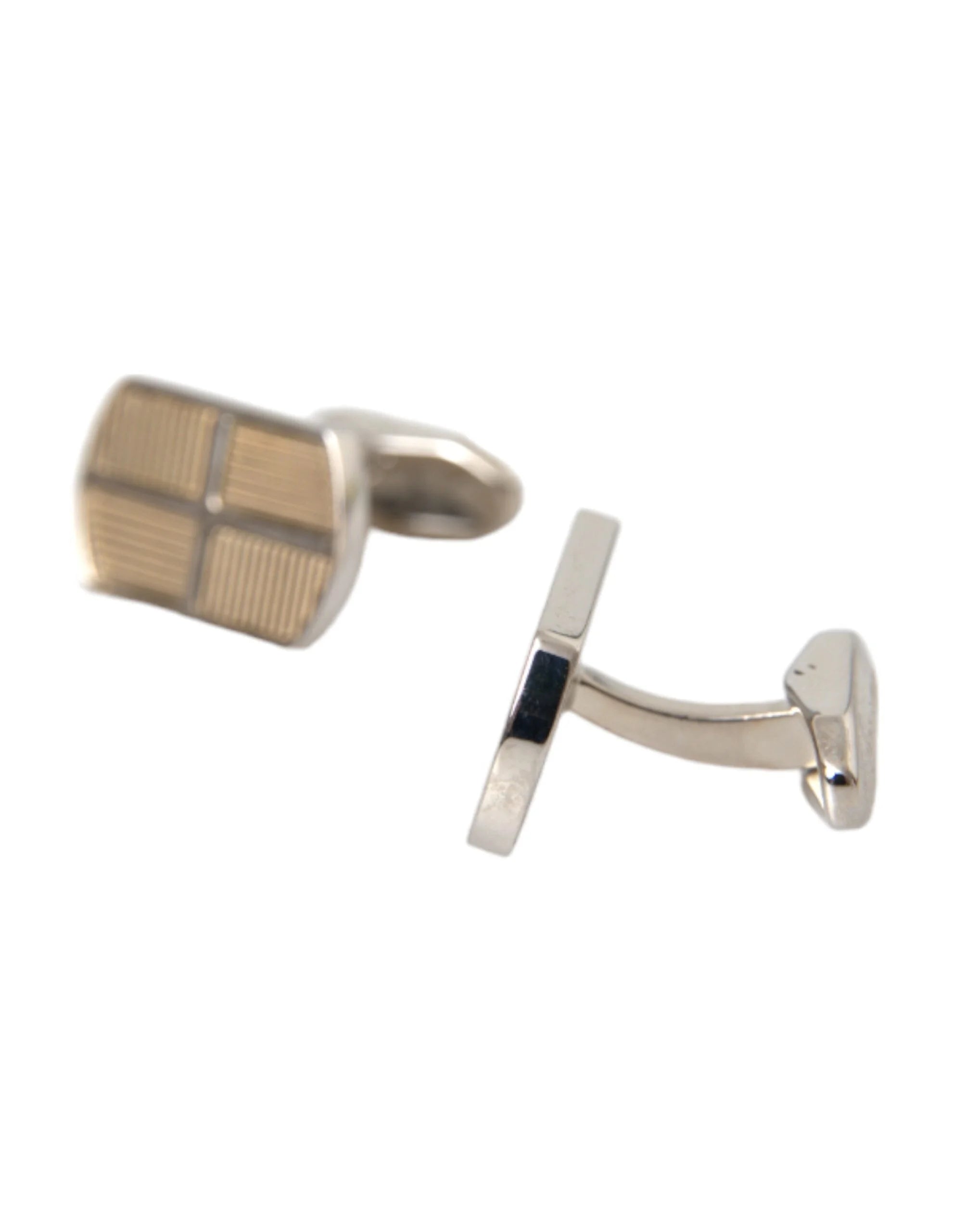 Dolce & Gabbana Silver Gold Plated Metal Brass Pin Cufflinks - Cufflinks