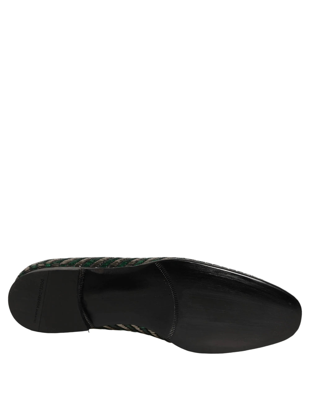Dolce & Gabbana Slipper mit silbernen und grünen Verzierungen – EU44/US11