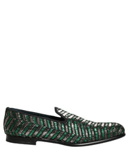 Dolce & Gabbana Slipper mit silbernen und grünen Verzierungen – EU44/US11
