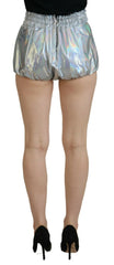 Dolce & Gabbana Silver Holographic High Waist Hot Pants Shorts - IT40|S - Short Trousers
