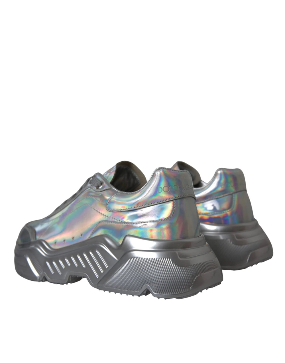 Dolce & Gabbana Silver Iridescent DAYMASTER Leather Sneakers Shoes - EU39/US8.5 - Sneakers