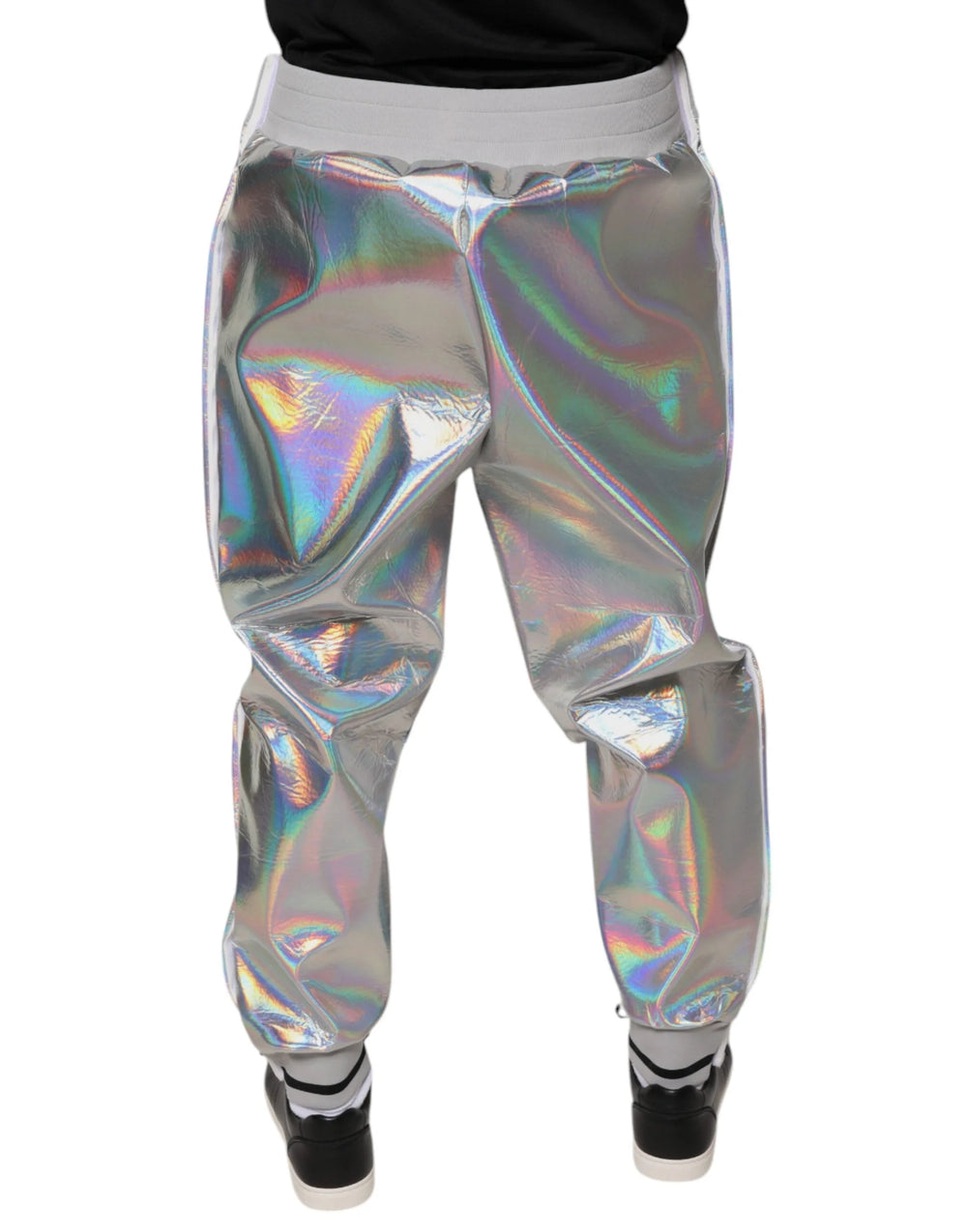 Dolce & Gabbana Silver Iridescent Men Jogger Sweatpants Pants - Joggers