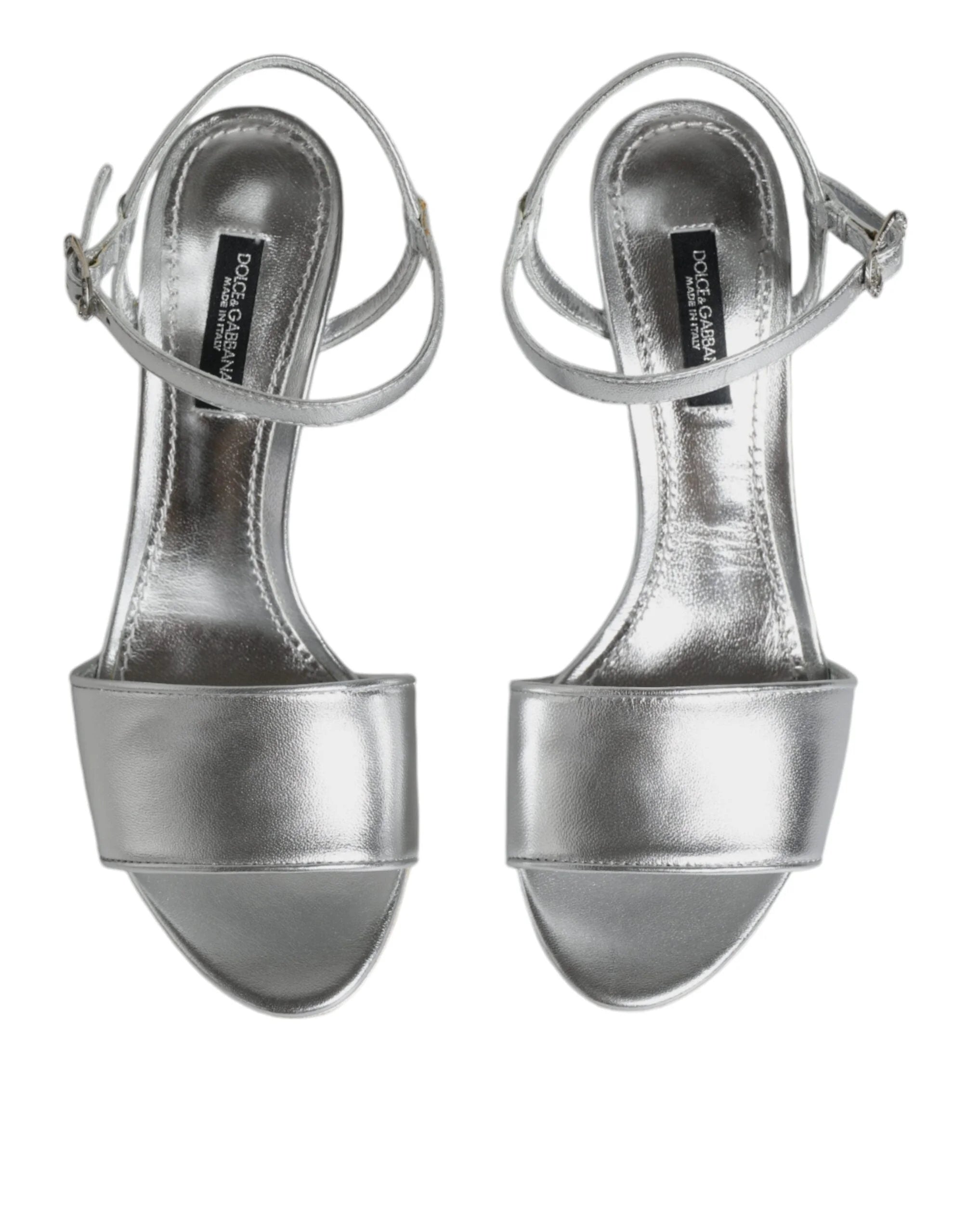 Dolce & Gabbana Silver KEIRA Heels Ankle Strap Sandals Shoes - EU35/US4.5 - Sandals
