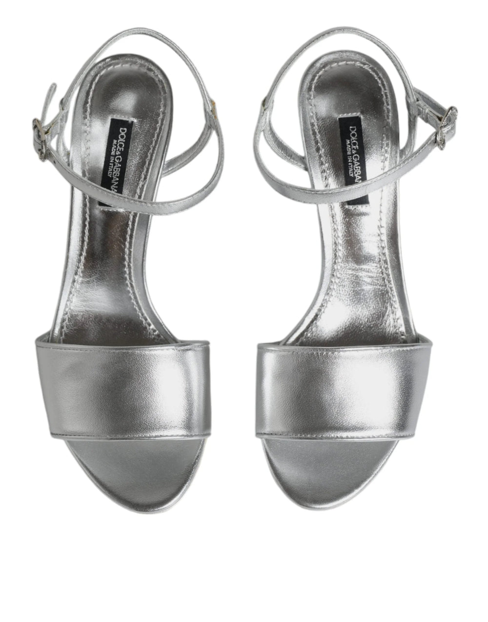 Dolce & Gabbana Silver KEIRA Heels Ankle Strap Sandals Shoes - EU35/US4.5 - Sandals