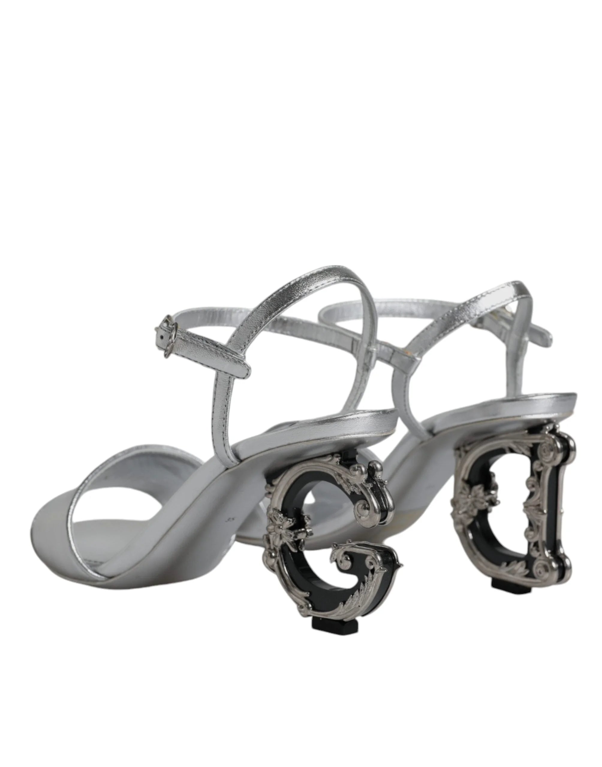 Dolce & Gabbana Silver KEIRA Heels Ankle Strap Sandals Shoes - EU35/US4.5 - Sandals