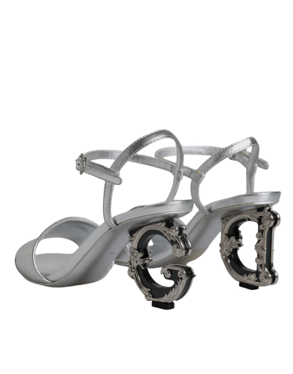Dolce & Gabbana Silver KEIRA Heels Ankle Strap Sandals Shoes - EU35/US4.5 - Sandals