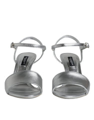 Dolce & Gabbana Silver KEIRA Heels Ankle Strap Sandals Shoes - EU35/US4.5 - Sandals